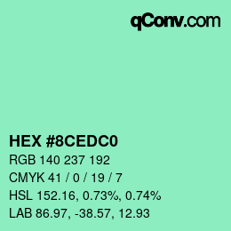 Color code: HEX #8CEDC0 | qconv.com