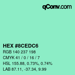 Color code: HEX #8CEDC6 | qconv.com