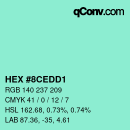 Color code: HEX #8CEDD1 | qconv.com