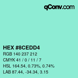 Color code: HEX #8CEDD4 | qconv.com