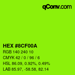Color code: HEX #8CF00A | qconv.com