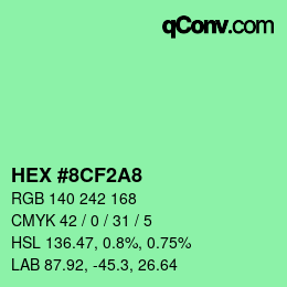 Color code: HEX #8CF2A8 | qconv.com
