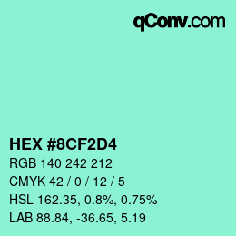 Color code: HEX #8CF2D4 | qconv.com