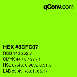 Color code: HEX #8CFC07 | qconv.com