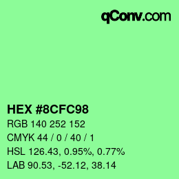 カラーコード: HEX #8CFC98 | qconv.com