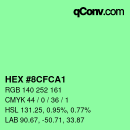カラーコード: HEX #8CFCA1 | qconv.com