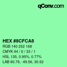 Color code: HEX #8CFCA8 | qconv.com