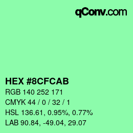 Color code: HEX #8CFCAB | qconv.com