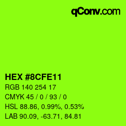 Color code: HEX #8CFE11 | qconv.com
