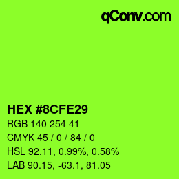 Color code: HEX #8CFE29 | qconv.com