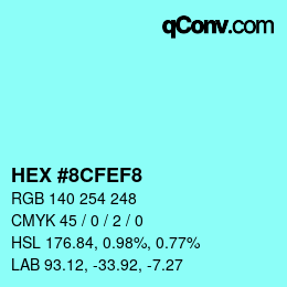 Color code: HEX #8CFEF8 | qconv.com