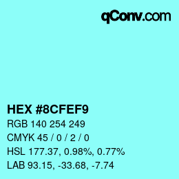 Color code: HEX #8CFEF9 | qconv.com