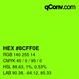 Farbcode: HEX #8CFF0E | qconv.com