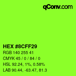 Color code: HEX #8CFF29 | qconv.com