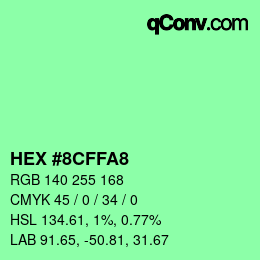 Color code: HEX #8CFFA8 | qconv.com