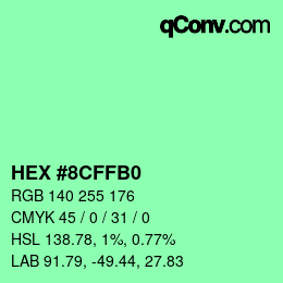 Color code: HEX #8CFFB0 | qconv.com