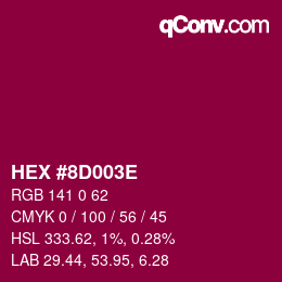 Color code: HEX #8D003E | qconv.com