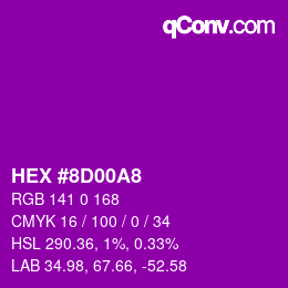 颜色代码: HEX #8D00A8 | qconv.com