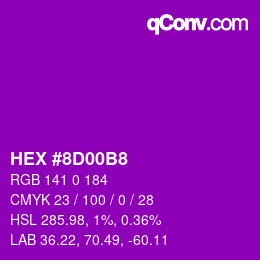 颜色代码: HEX #8D00B8 | qconv.com