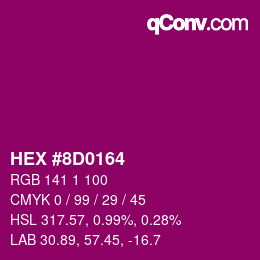颜色代码: HEX #8D0164 | qconv.com