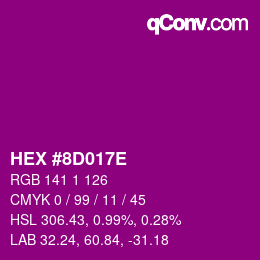 Color code: HEX #8D017E | qconv.com