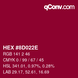 Color code: HEX #8D022E | qconv.com