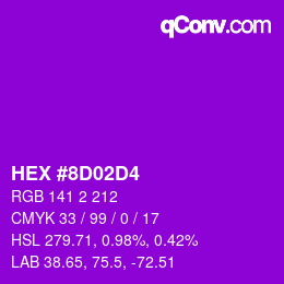 Color code: HEX #8D02D4 | qconv.com