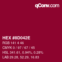 Color code: HEX #8D042E | qconv.com