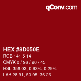 Color code: HEX #8D050E | qconv.com