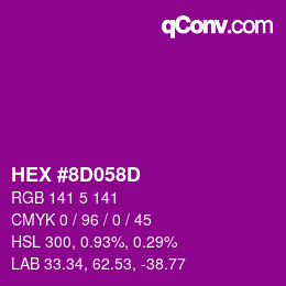 Color code: HEX #8D058D | qconv.com