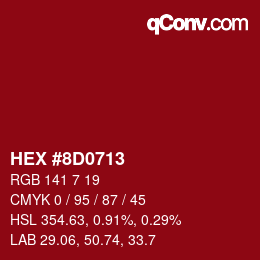 Color code: HEX #8D0713 | qconv.com