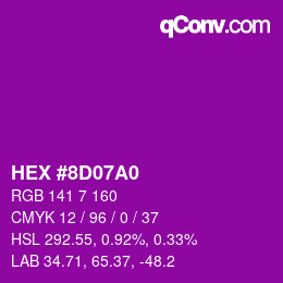 カラーコード: HEX #8D07A0 | qconv.com
