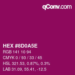 Color code: HEX #8D0A5E | qconv.com