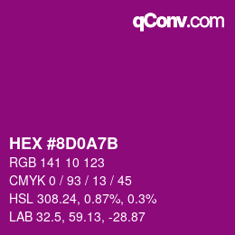 Color code: HEX #8D0A7B | qconv.com