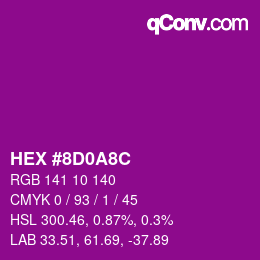 Color code: HEX #8D0A8C | qconv.com