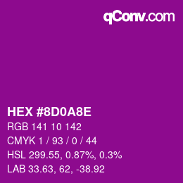 Código de color: HEX #8D0A8E | qconv.com