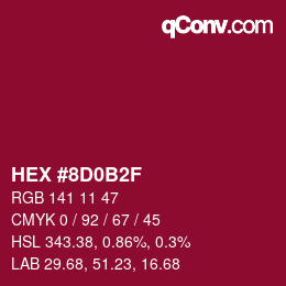 Color code: HEX #8D0B2F | qconv.com
