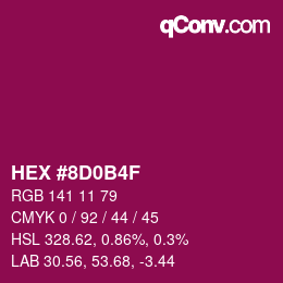 カラーコード: HEX #8D0B4F | qconv.com