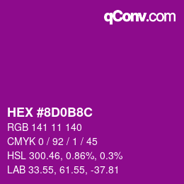Color code: HEX #8D0B8C | qconv.com