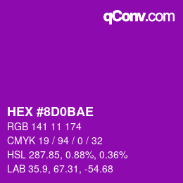 Color code: HEX #8D0BAE | qconv.com