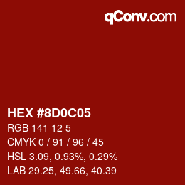 Color code: HEX #8D0C05 | qconv.com