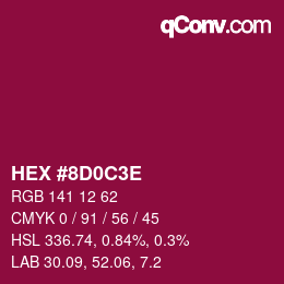 Color code: HEX #8D0C3E | qconv.com