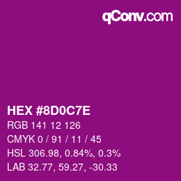 Color code: HEX #8D0C7E | qconv.com