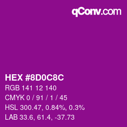 Color code: HEX #8D0C8C | qconv.com