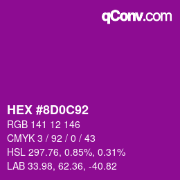 カラーコード: HEX #8D0C92 | qconv.com