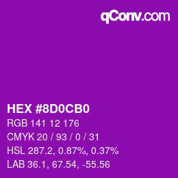 Color code: HEX #8D0CB0 | qconv.com
