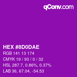 Color code: HEX #8D0DAE | qconv.com