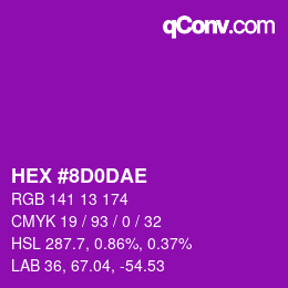 Color code: HEX #8D0DAE | qconv.com - big