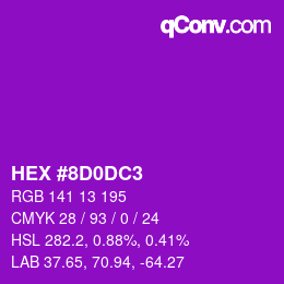 カラーコード: HEX #8D0DC3 | qconv.com