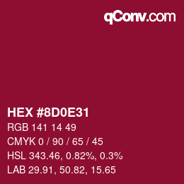 Color code: HEX #8D0E31 | qconv.com